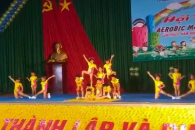 Trường Mầm non Tuổi Thơ tổ chức Hội thi “Aerobic” cấp trường năm học 2022-2023